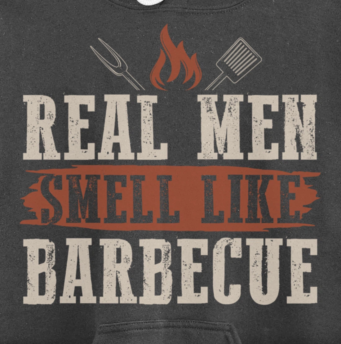 Funny Barbecue Real Men Smell Graphic Boys Meat Smoking BBQ Pullover Hoodie