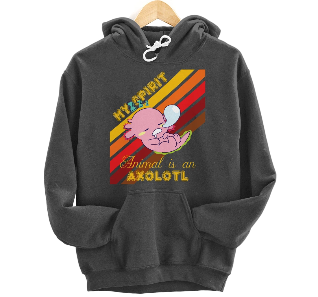 Retro Mexican Salamander Spirit Animal Is An Axolotl Pullover Hoodie