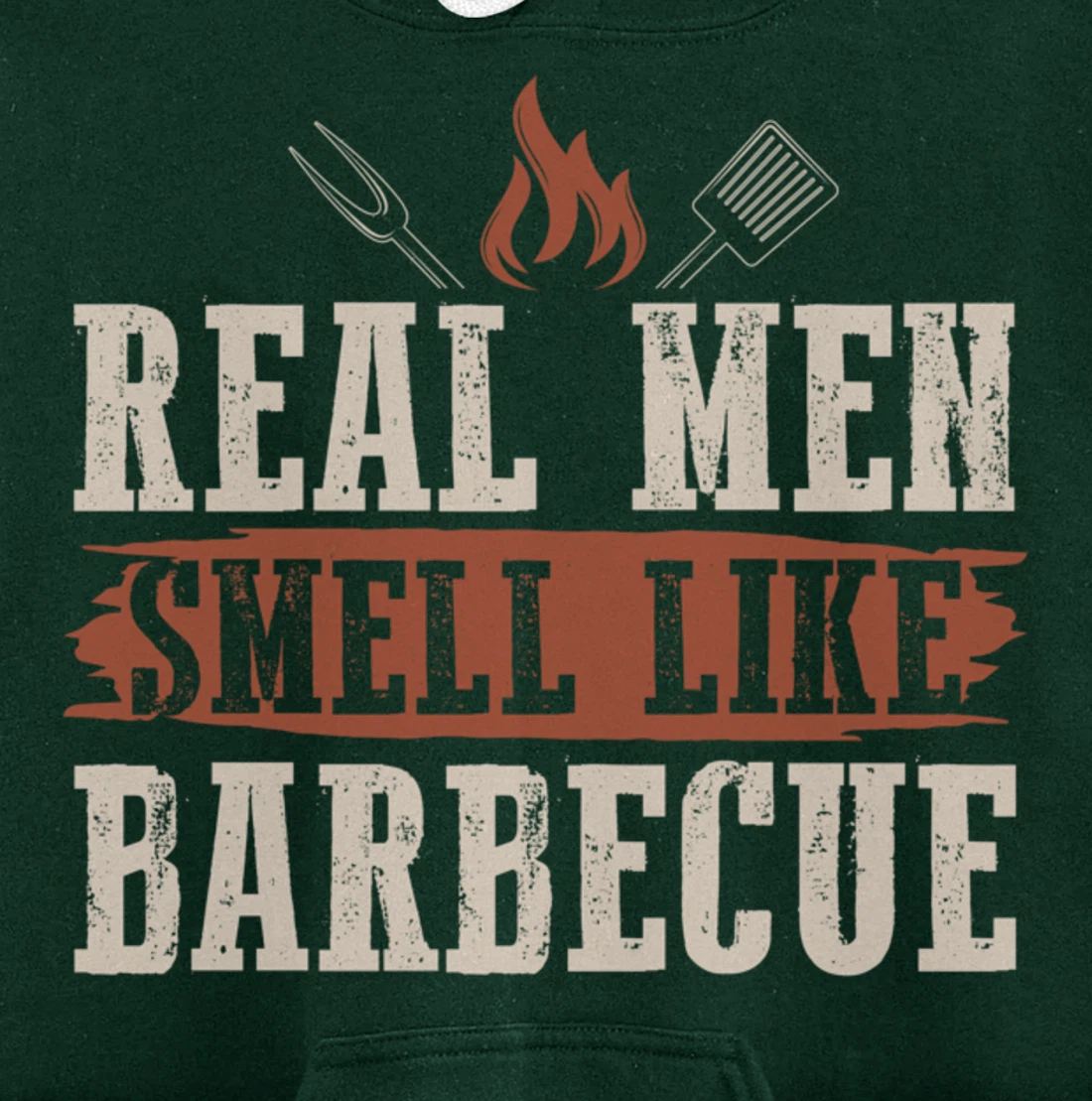Funny Barbecue Real Men Smell Graphic Boys Meat Smoking BBQ Pullover Hoodie