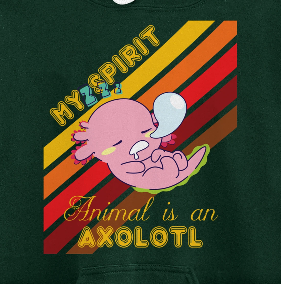 Retro Mexican Salamander Spirit Animal Is An Axolotl Pullover Hoodie