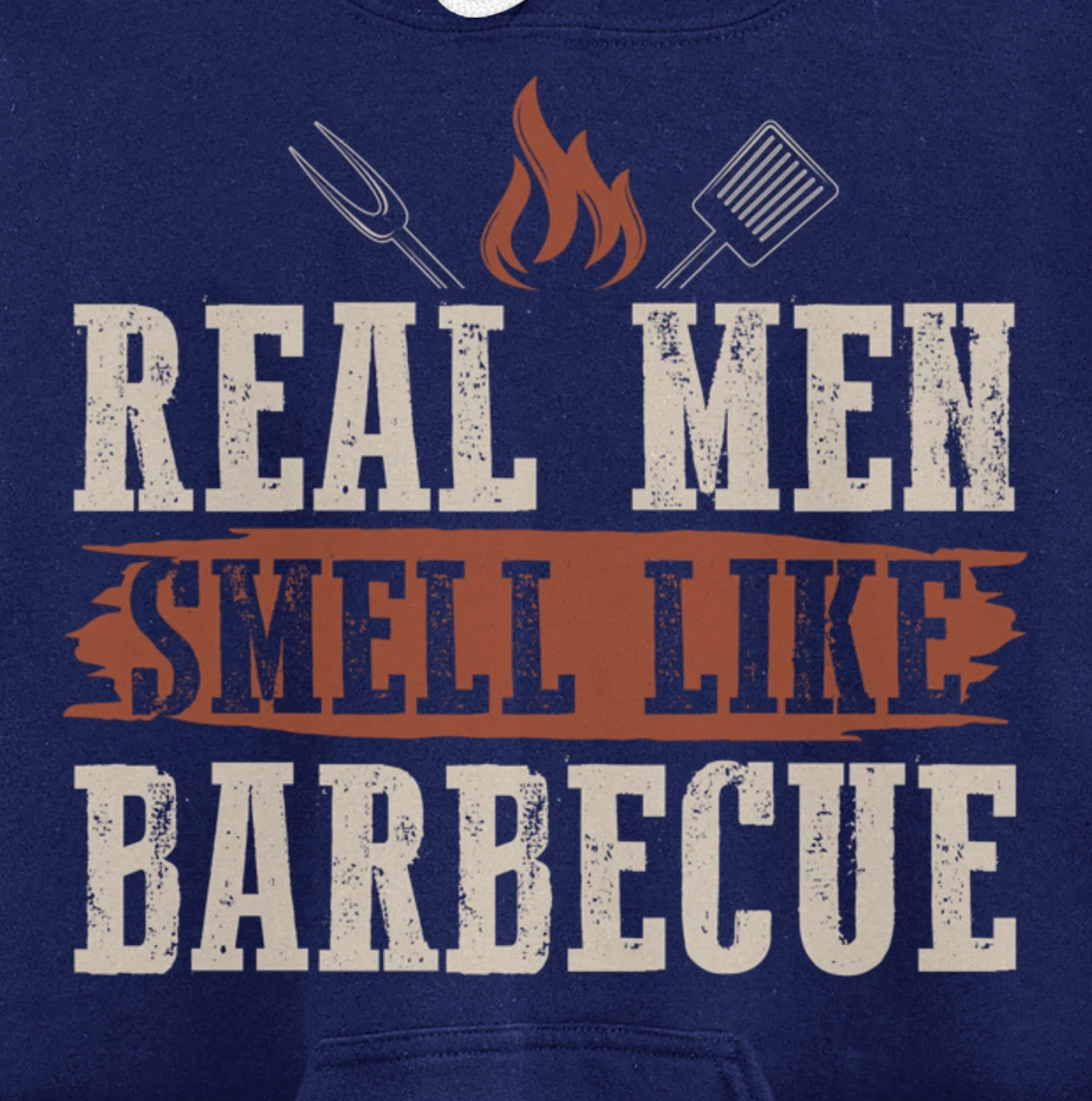 Funny Barbecue Real Men Smell Graphic Boys Meat Smoking BBQ Pullover Hoodie