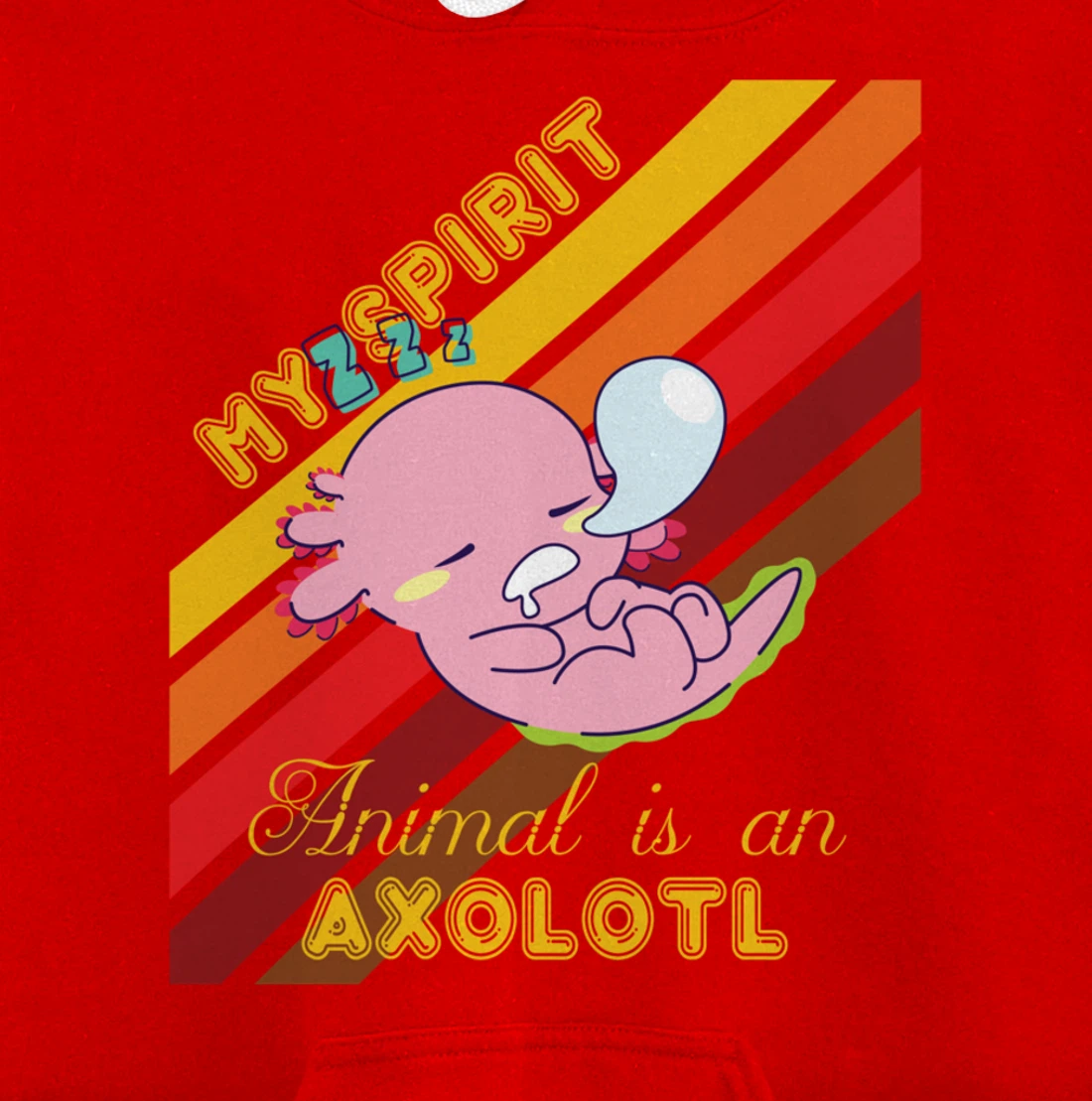 Retro Mexican Salamander Spirit Animal Is An Axolotl Pullover Hoodie