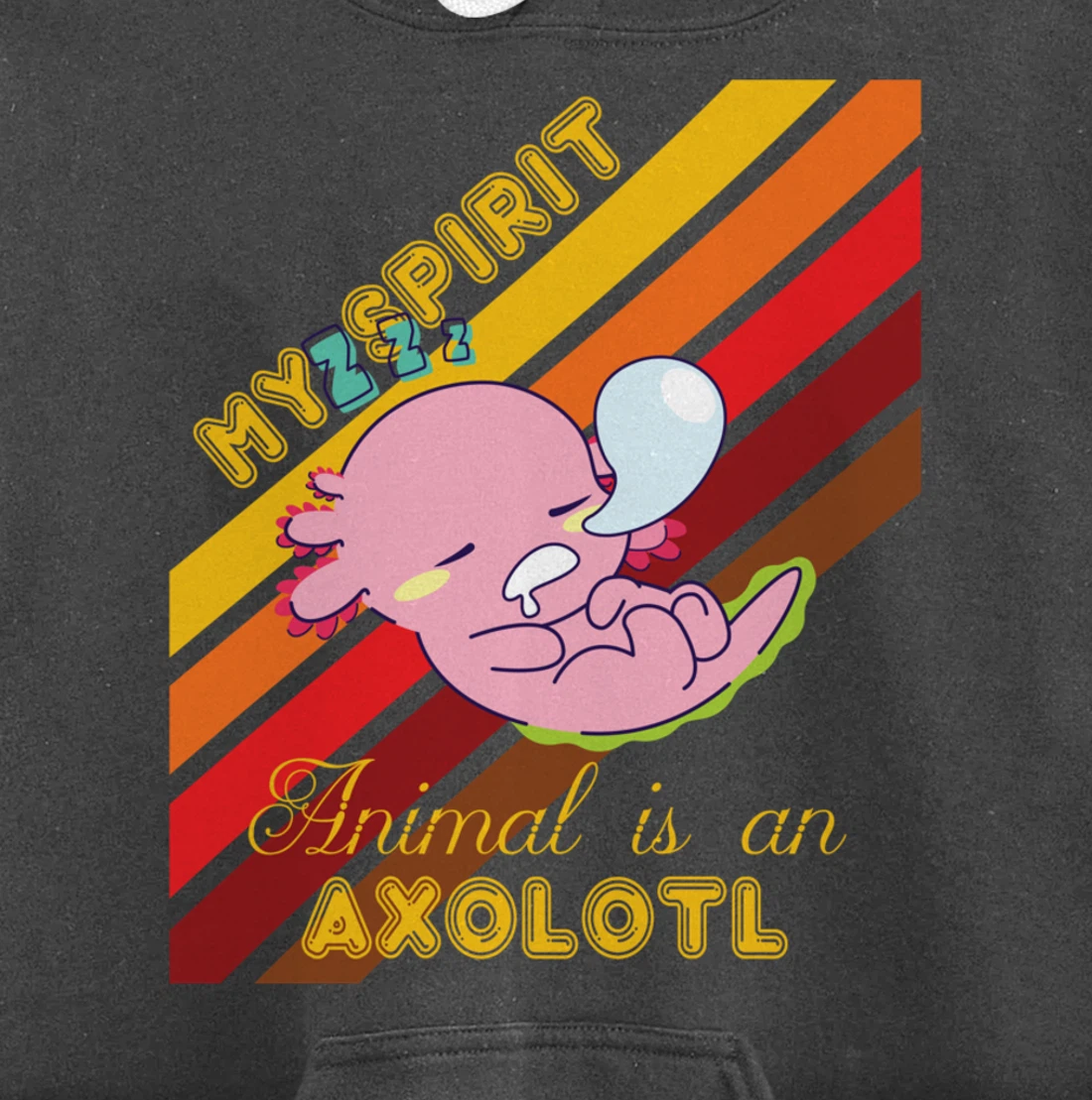 Retro Mexican Salamander Spirit Animal Is An Axolotl Pullover Hoodie