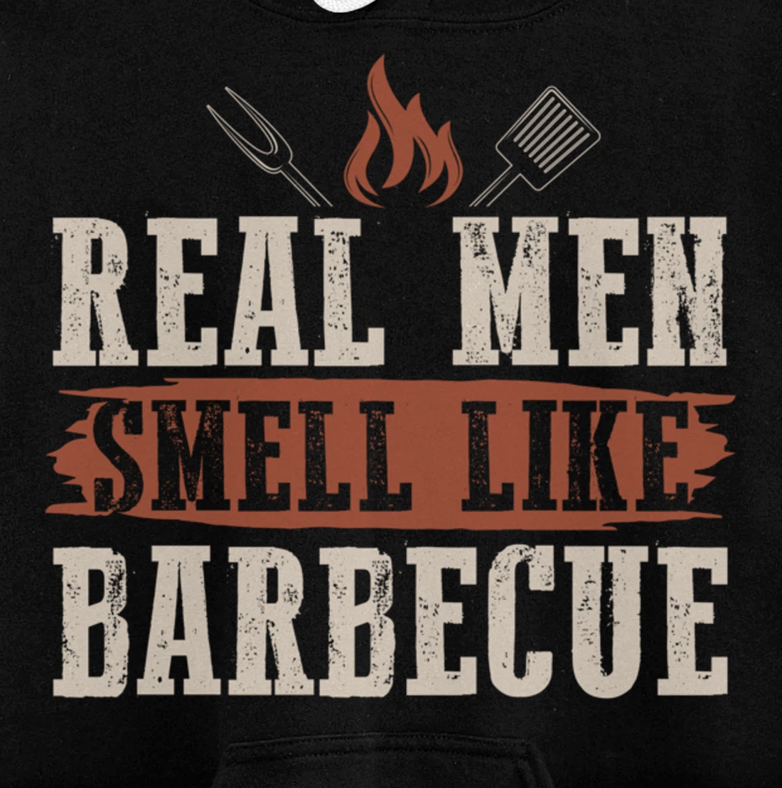 Funny Barbecue Real Men Smell Graphic Boys Meat Smoking BBQ Pullover Hoodie