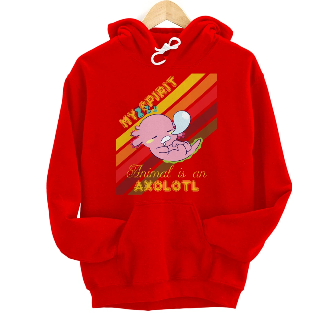 Retro Mexican Salamander Spirit Animal Is An Axolotl Pullover Hoodie
