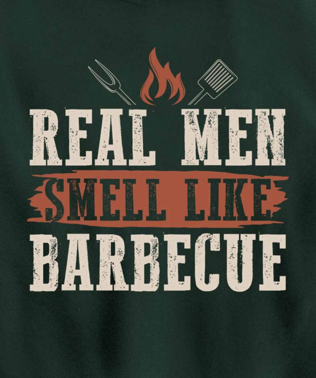 Funny Barbecue Real Men Smell Graphic Boys Meat Smoking BBQ Pullover Hoodie