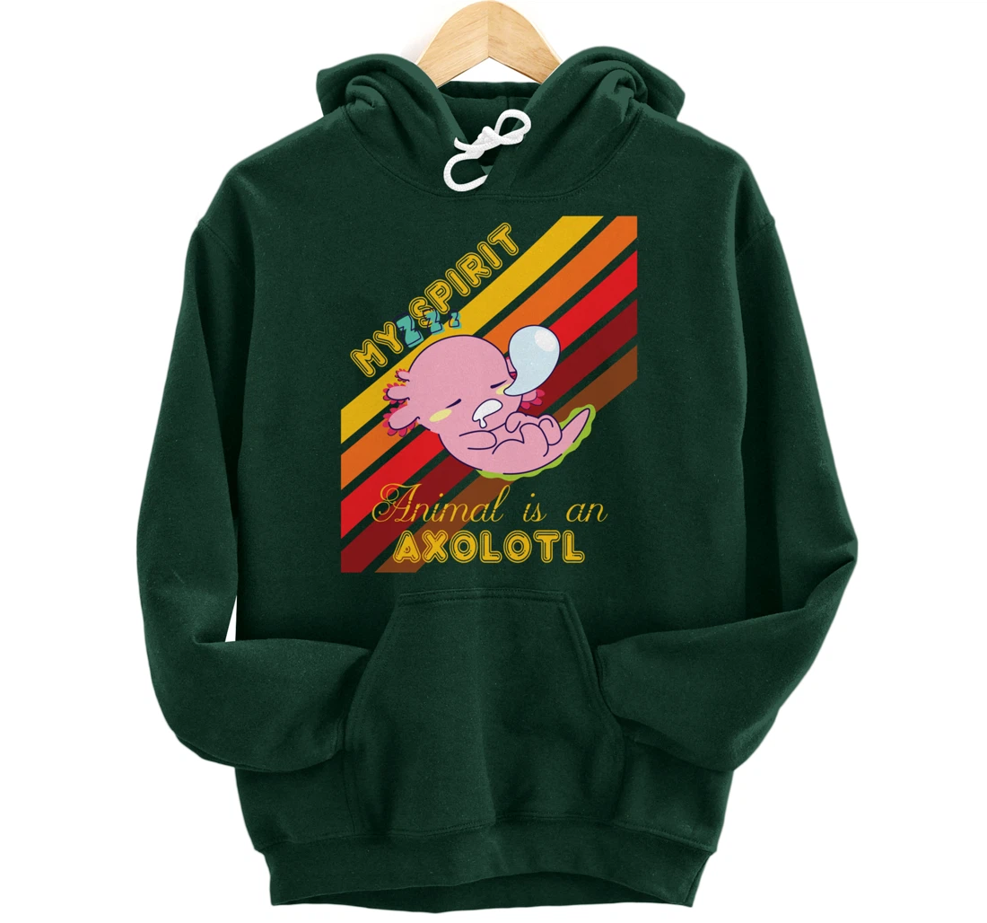 Retro Mexican Salamander Spirit Animal Is An Axolotl Pullover Hoodie