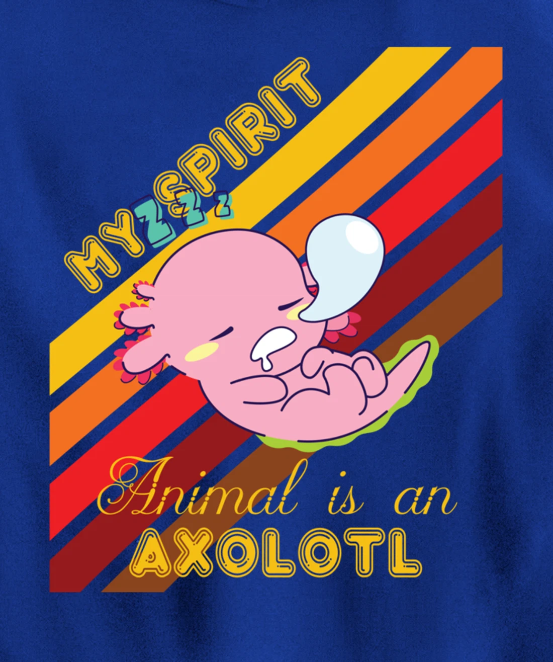 Retro Mexican Salamander Spirit Animal Is An Axolotl Pullover Hoodie