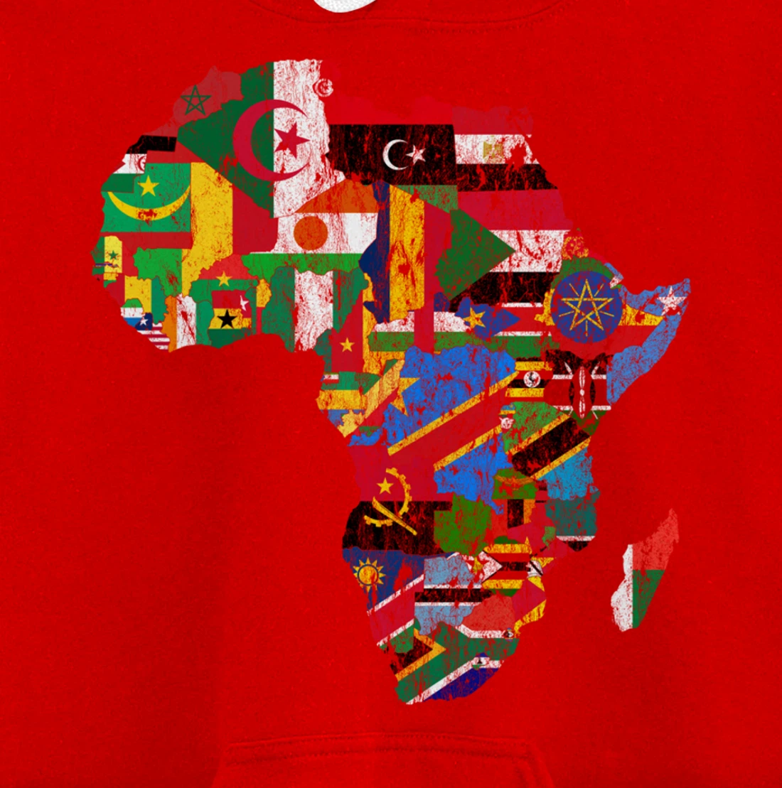 African Flags, African Silhouette, Africa Map, African Pride Pullover Hoodie