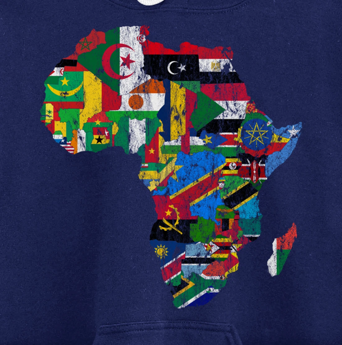 African Flags, African Silhouette, Africa Map, African Pride Pullover Hoodie