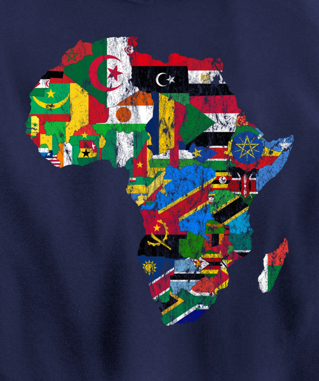 African Flags, African Silhouette, Africa Map, African Pride Pullover Hoodie