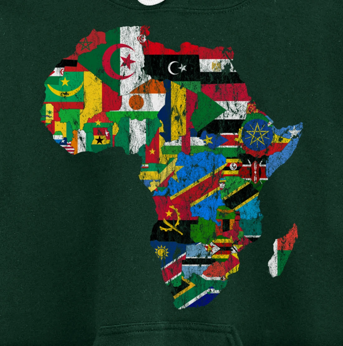 African Flags, African Silhouette, Africa Map, African Pride Pullover Hoodie