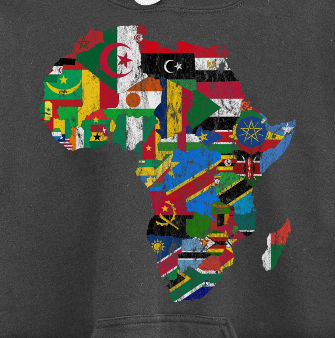 African Flags, African Silhouette, Africa Map, African Pride Pullover Hoodie