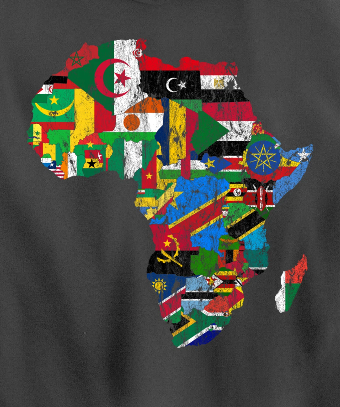African Flags, African Silhouette, Africa Map, African Pride Pullover Hoodie