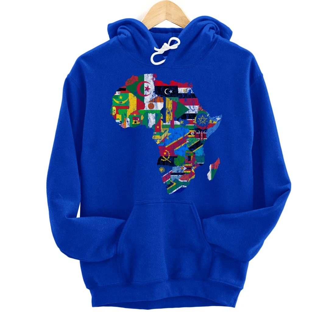 African Flags, African Silhouette, Africa Map, African Pride Pullover Hoodie