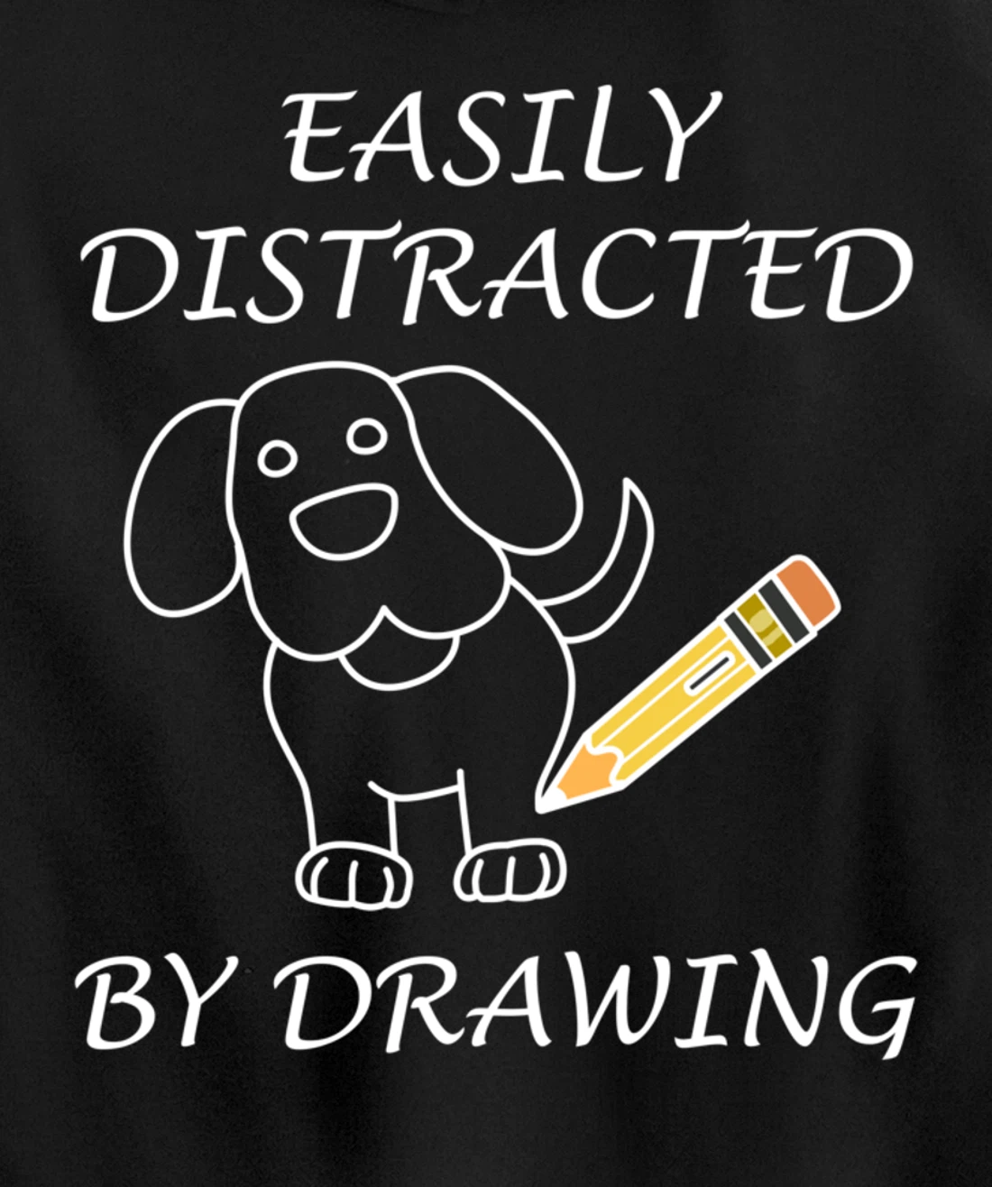 Distracted by Drawing Sketching Illustrator Pullover Hoodie