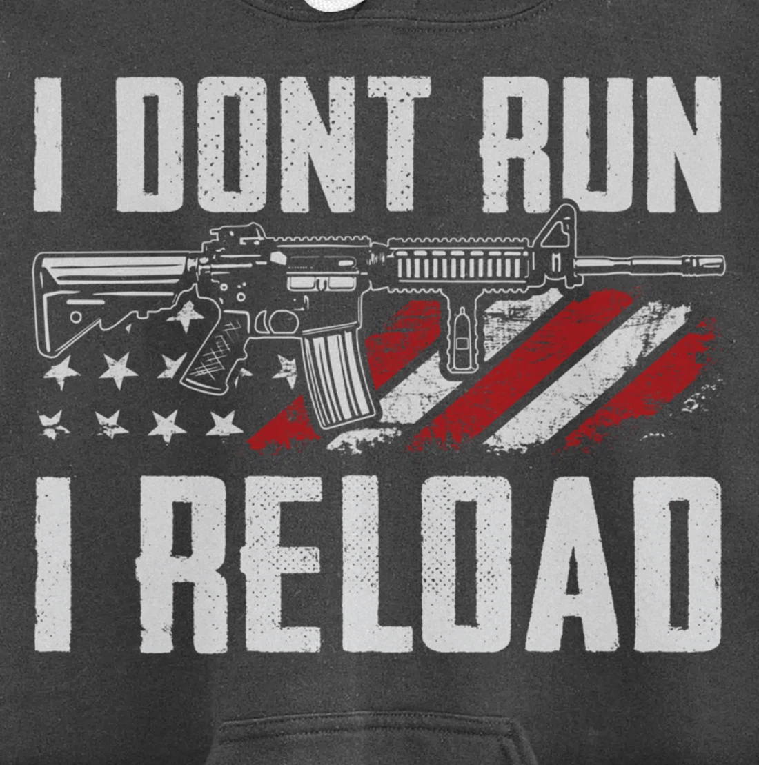 I Don't Run I Reload - USA Flag Pro Guns Funny Gun Joke Pullover Hoodie