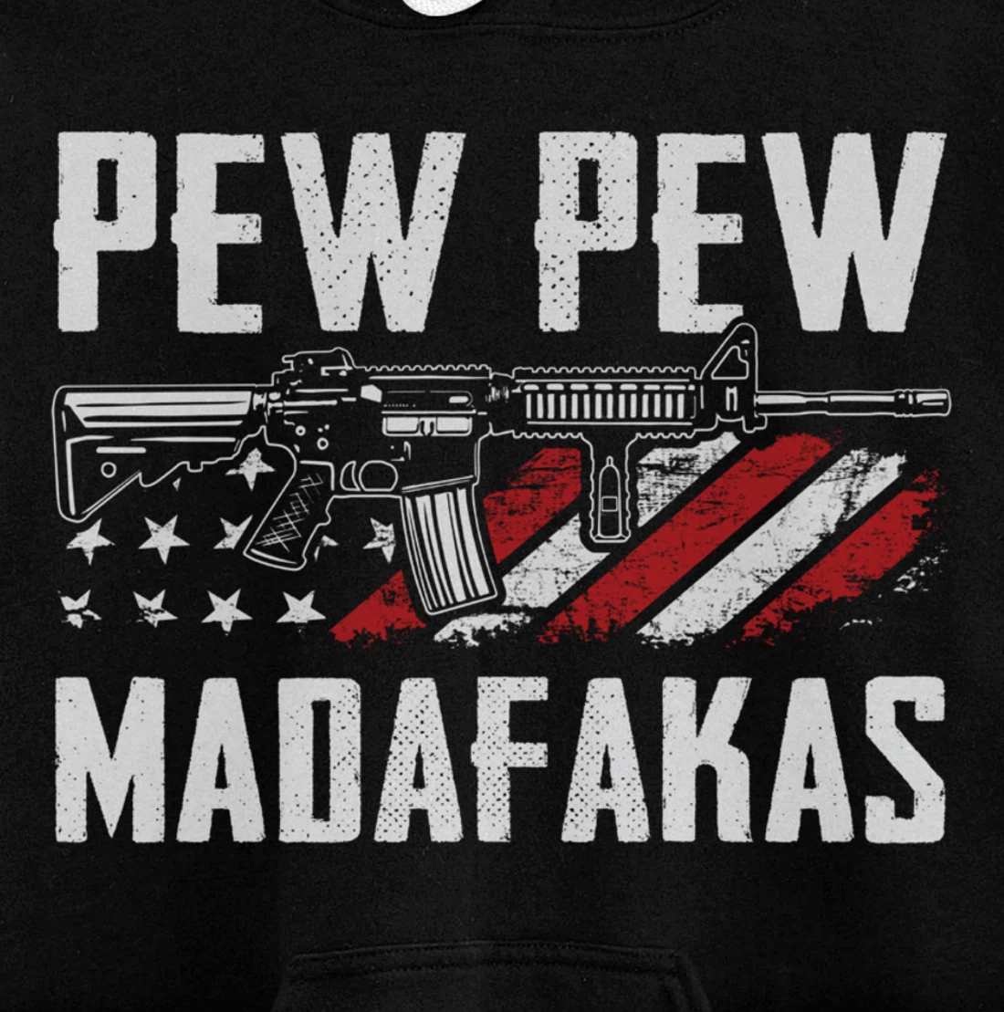 Pew Pew Madafakas - Funny Pro Guns 2nd Amendment - ON BACK Pullover Hoodie