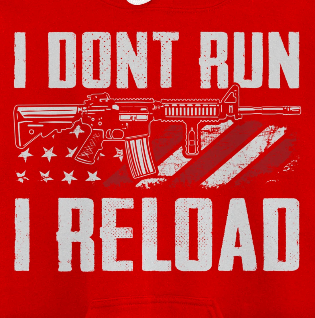 I Don't Run I Reload - USA Flag Pro Guns Funny Gun Joke Pullover Hoodie