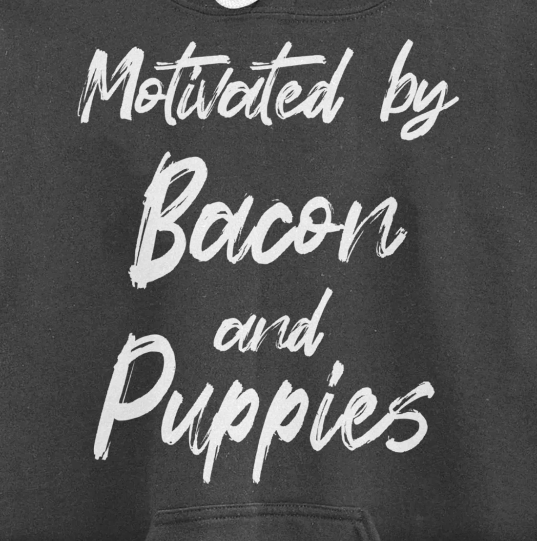 Motivated By Bacon And Puppies, Funny Bacon, Funny Puppy Pullover Hoodie