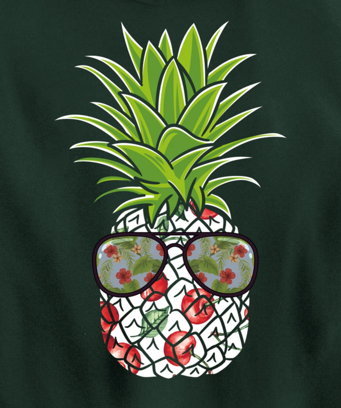 Funny Pineapple Cherry Cool Pineapple Awesome Sunglasses Pullover Hoodie