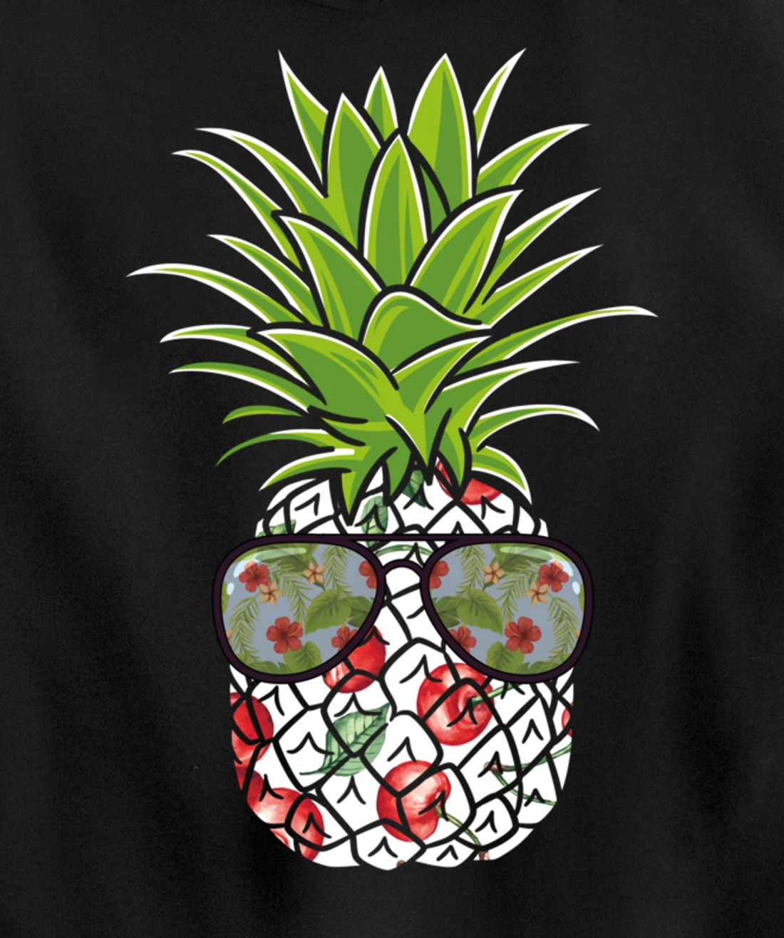 Funny Pineapple Cherry Cool Pineapple Awesome Sunglasses Pullover Hoodie