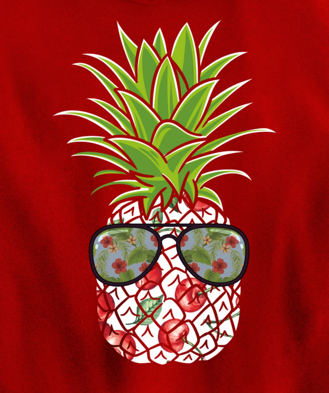 Funny Pineapple Cherry Cool Pineapple Awesome Sunglasses Pullover Hoodie