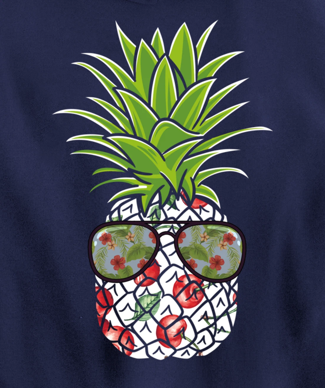 Funny Pineapple Cherry Cool Pineapple Awesome Sunglasses Pullover Hoodie