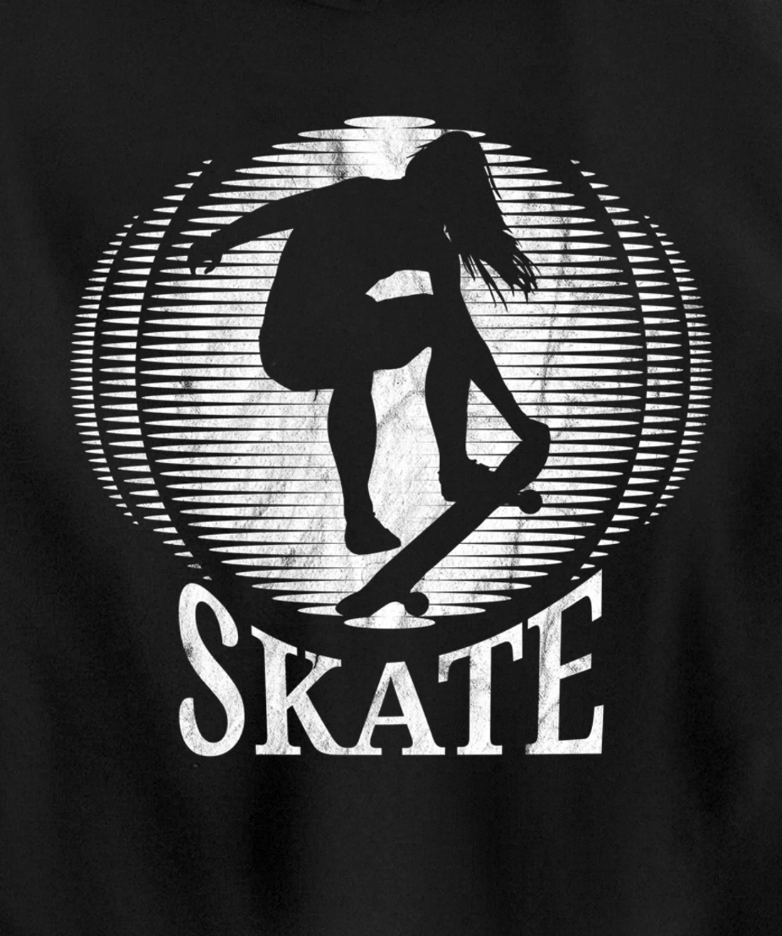 Skateboarding Girl Skater Girl Sunset Skate - Vintage Retro Pullover Hoodie