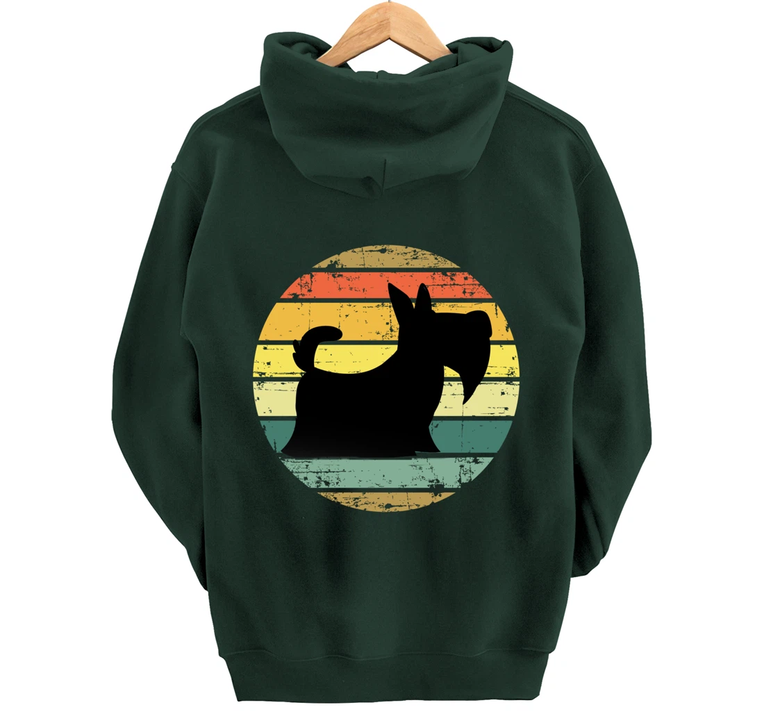 Scottish Terrier Vintage Retro Scottie Dog Distressed Retro Pullover Hoodie
