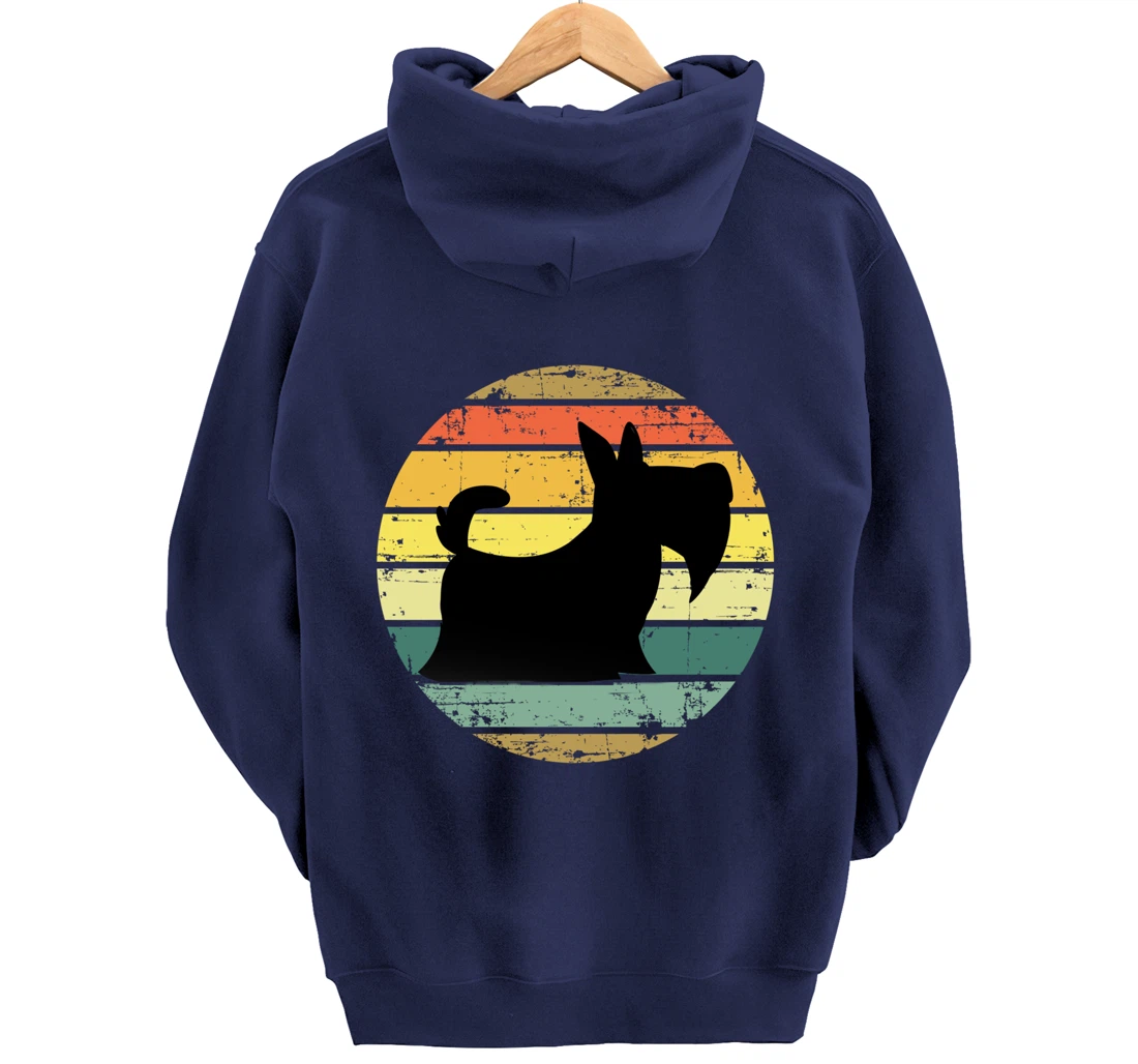 Scottish Terrier Vintage Retro Scottie Dog Distressed Retro Pullover Hoodie