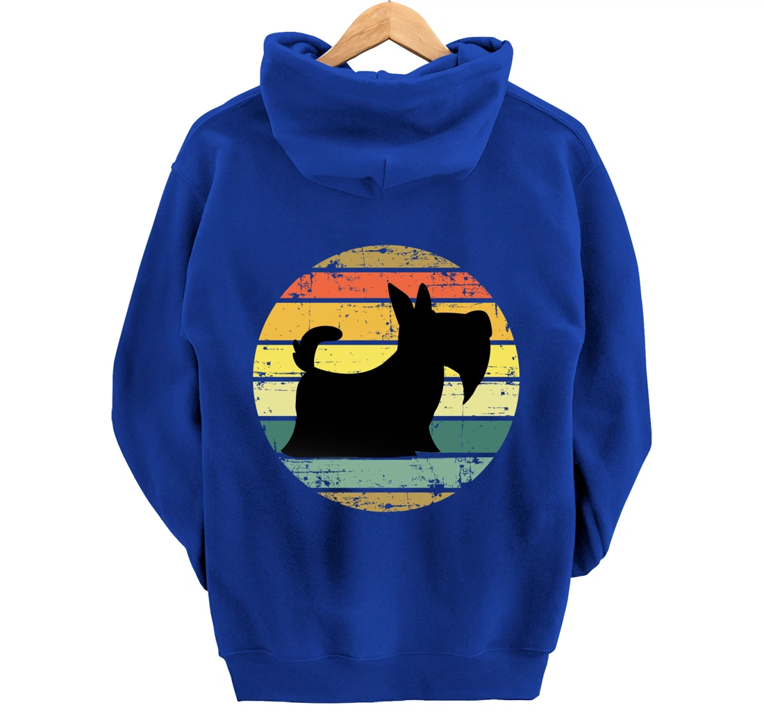 Scottish Terrier Vintage Retro Scottie Dog Distressed Retro Pullover Hoodie