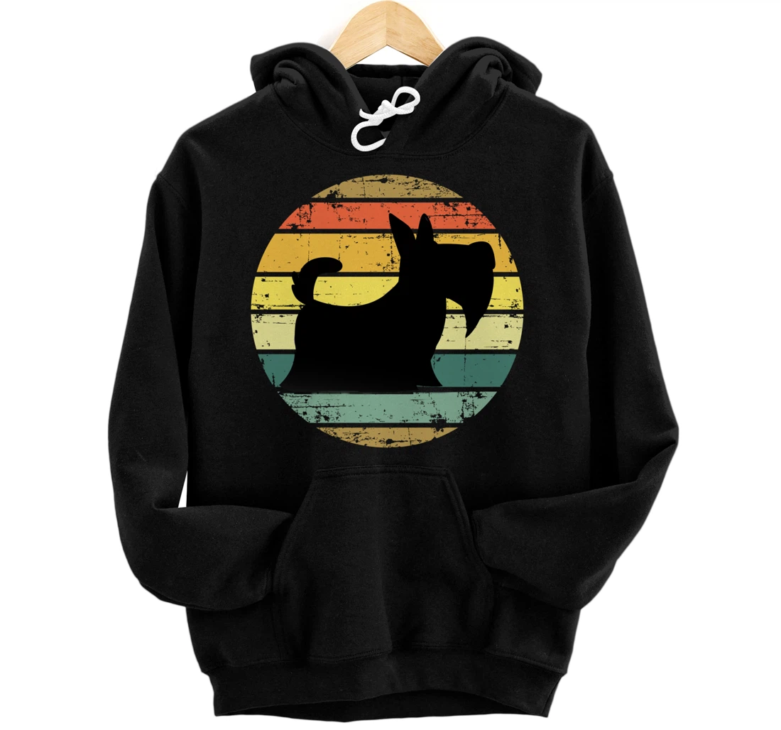 Scottish Terrier Vintage Retro Scottie Dog Distressed Retro Pullover Hoodie