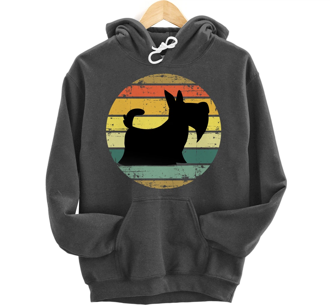 Scottish Terrier Vintage Retro Scottie Dog Distressed Retro Pullover Hoodie