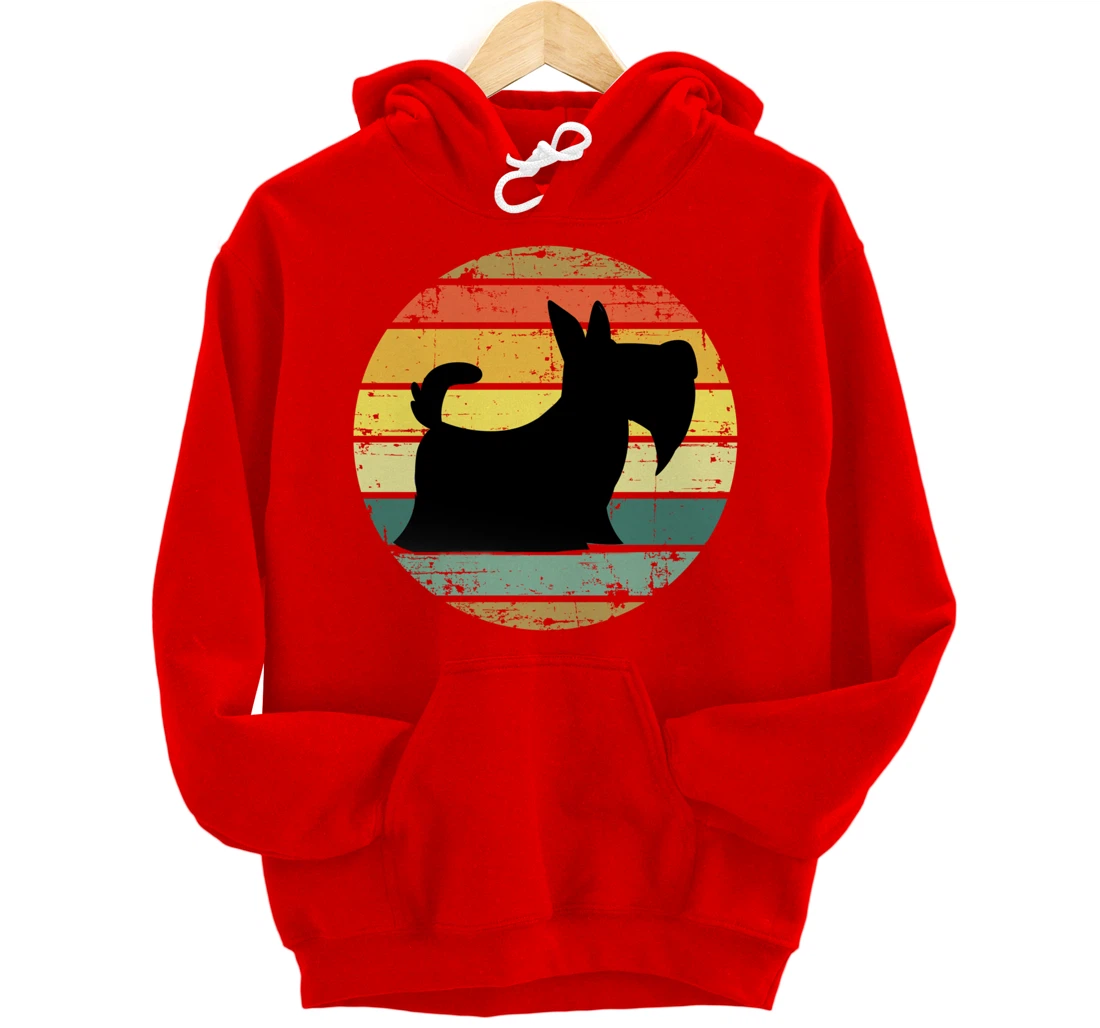 Scottish Terrier Vintage Retro Scottie Dog Distressed Retro Pullover Hoodie