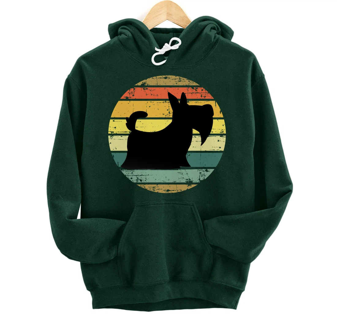 Scottish Terrier Vintage Retro Scottie Dog Distressed Retro Pullover Hoodie