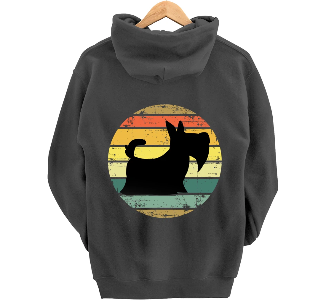Scottish Terrier Vintage Retro Scottie Dog Distressed Retro Pullover Hoodie