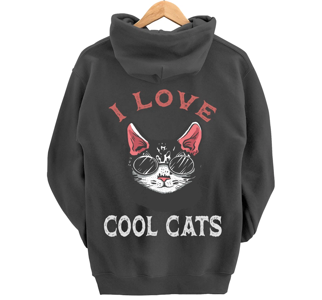 i love cool cats Pullover Hoodie