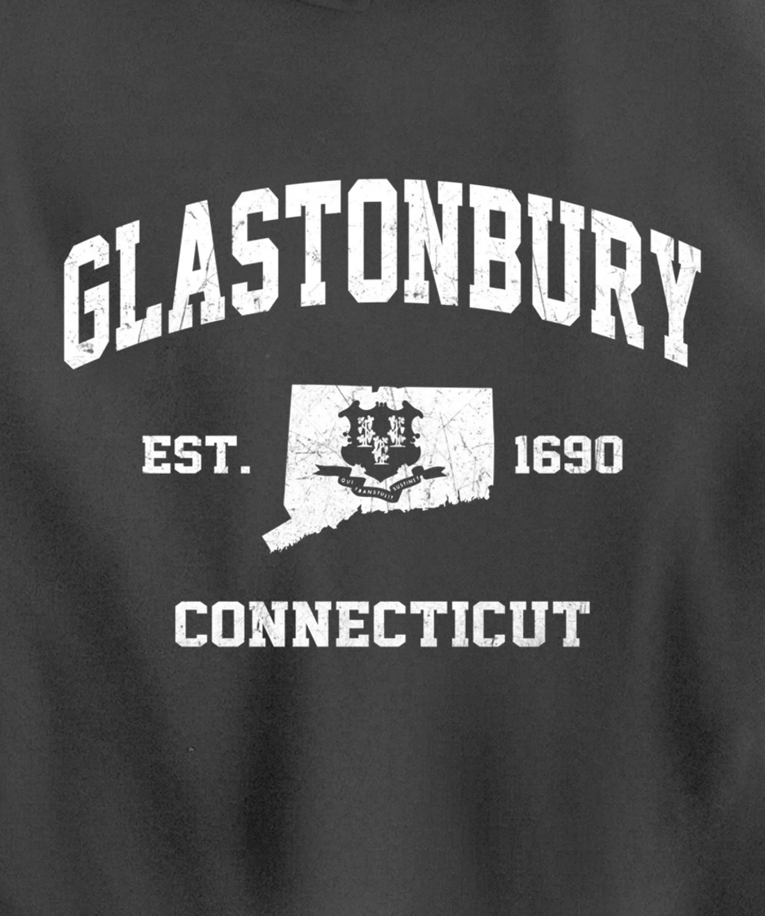 Glastonbury Connecticut CT vintage state Athletic style Pullover Hoodie