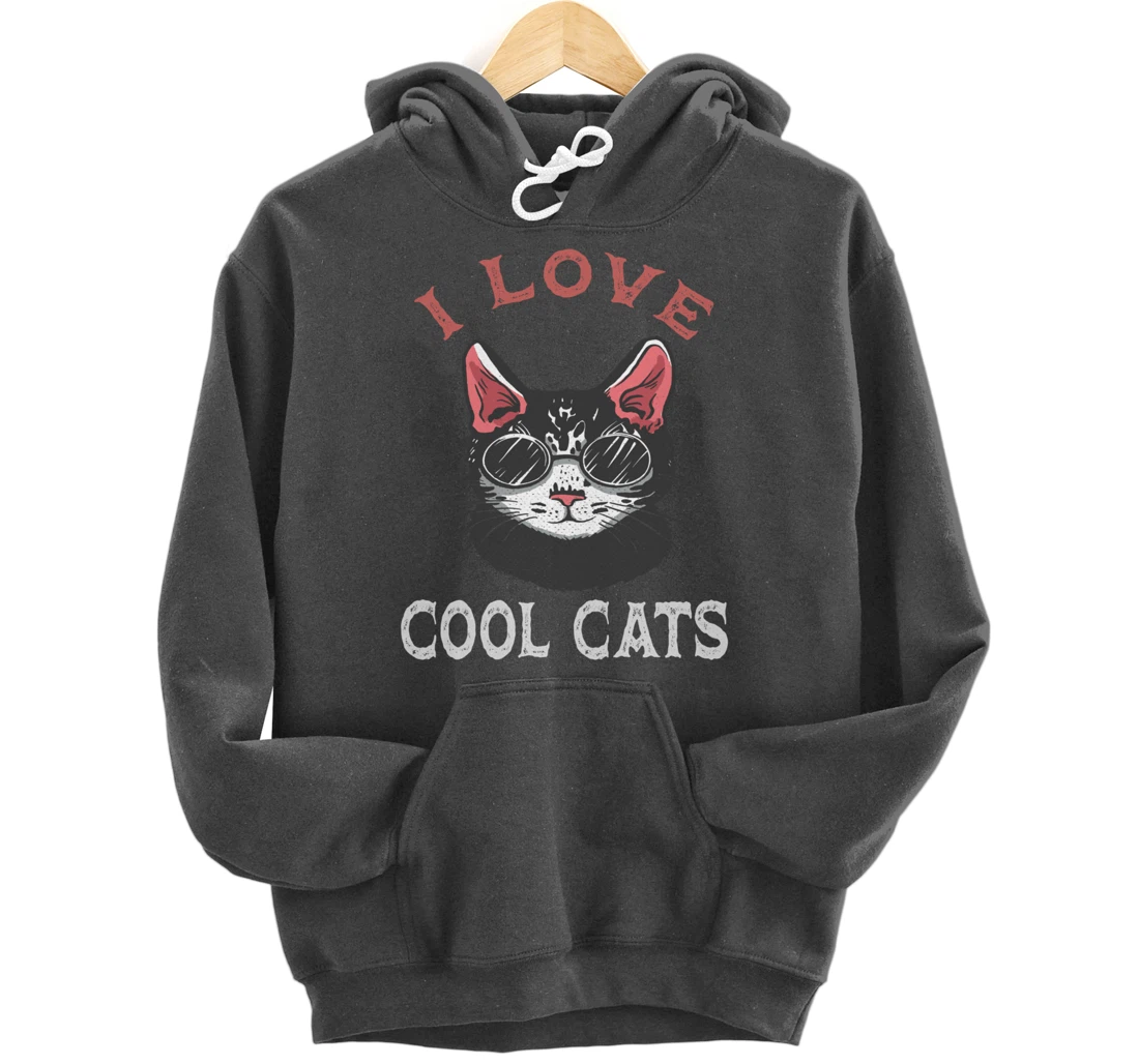 i love cool cats Pullover Hoodie