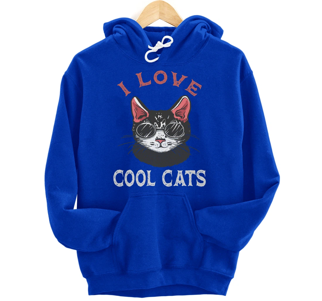 i love cool cats Pullover Hoodie