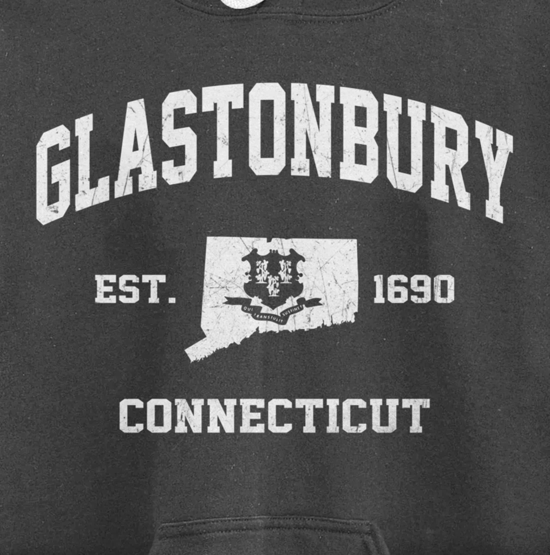 Glastonbury Connecticut CT vintage state Athletic style Pullover Hoodie