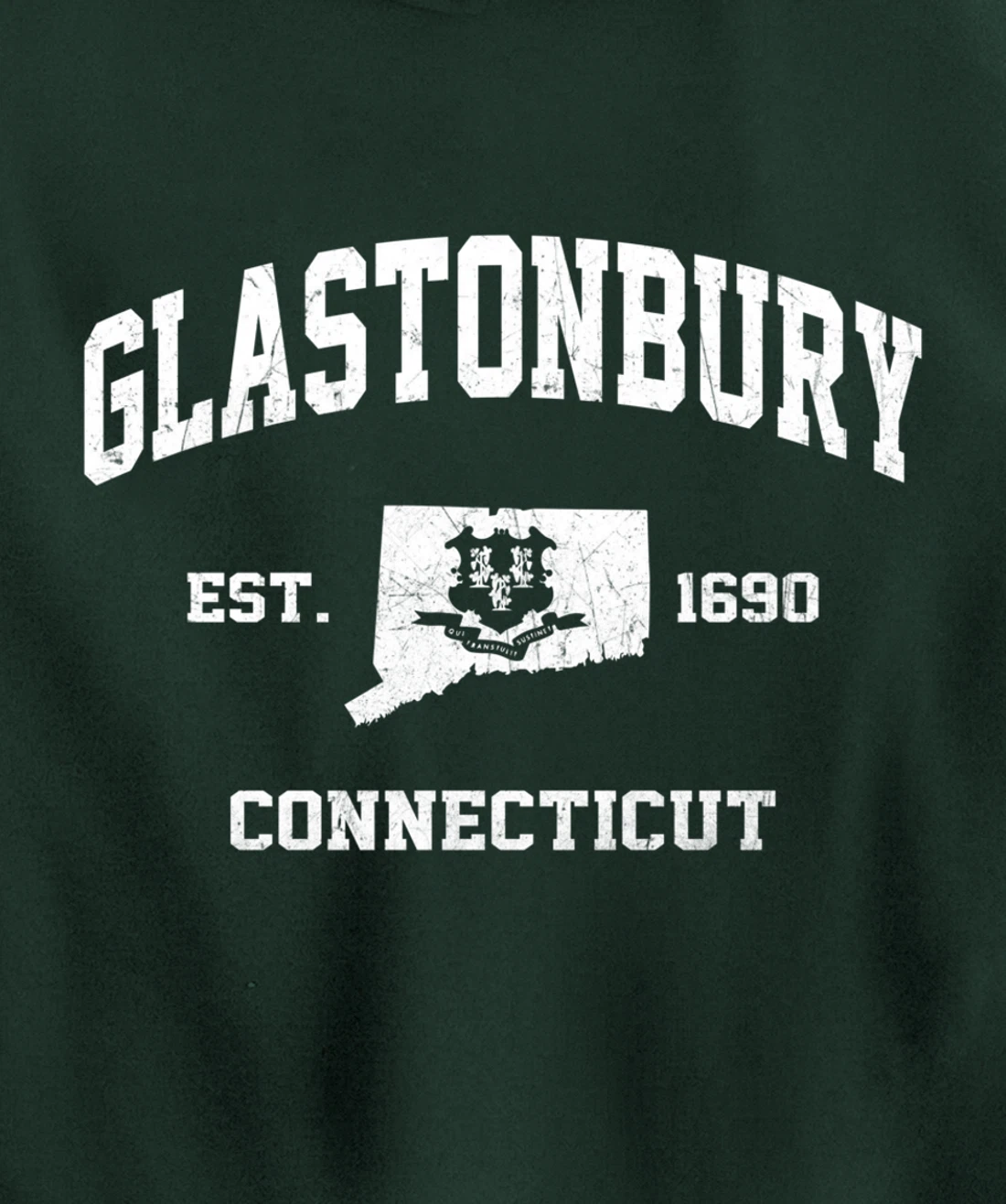 Glastonbury Connecticut CT vintage state Athletic style Pullover Hoodie