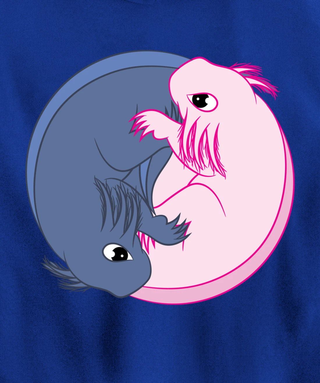 Axolotl YinYang Cute Mexican Salamander Zen Meditation Pullover Hoodie