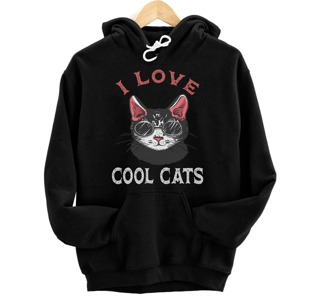i love cool cats Pullover Hoodie