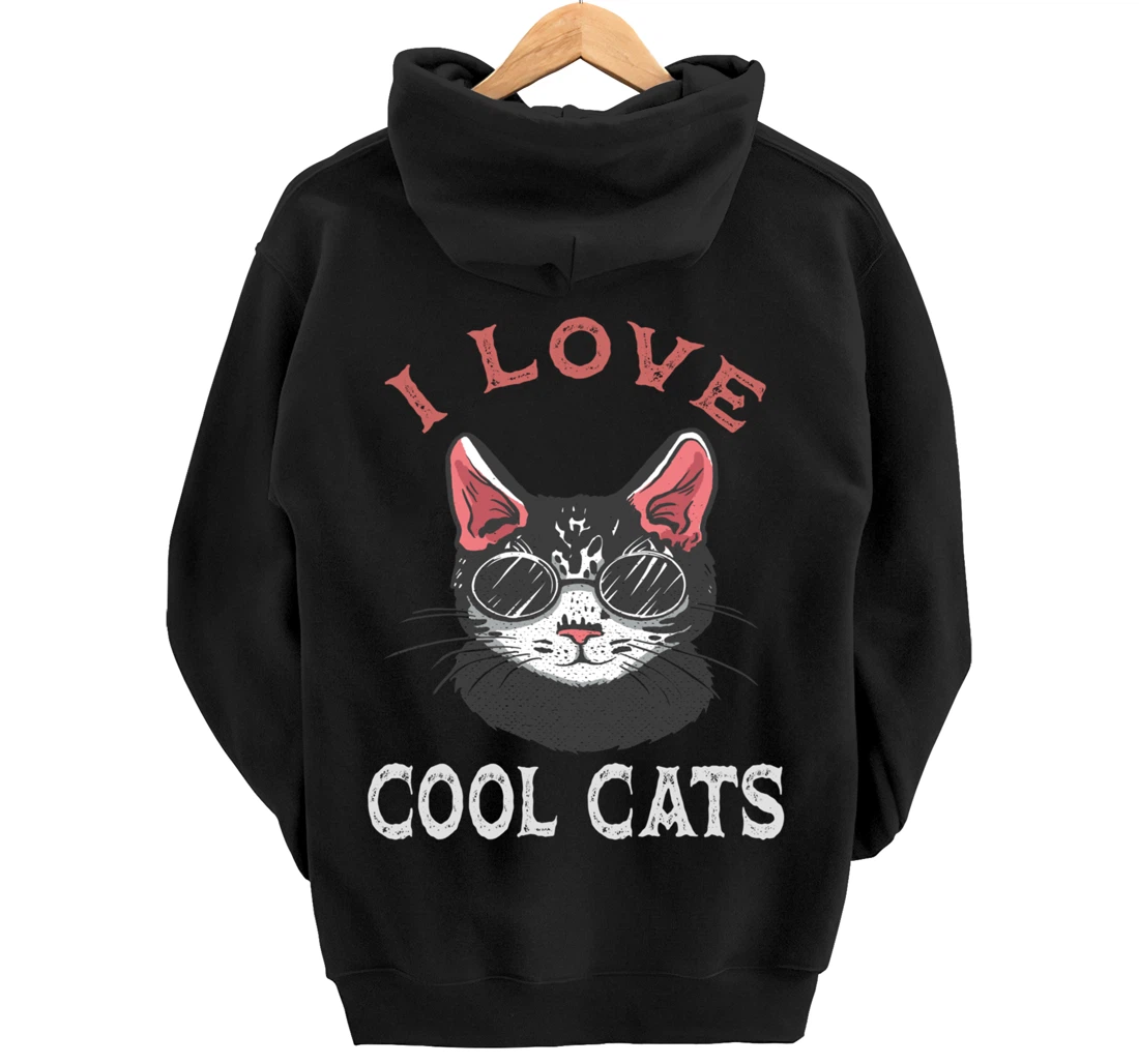 i love cool cats Pullover Hoodie