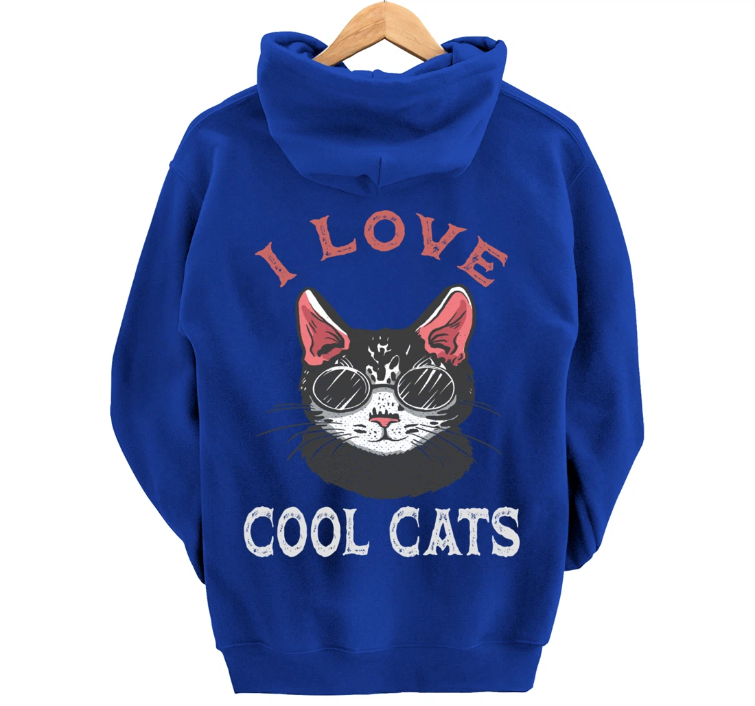 i love cool cats Pullover Hoodie