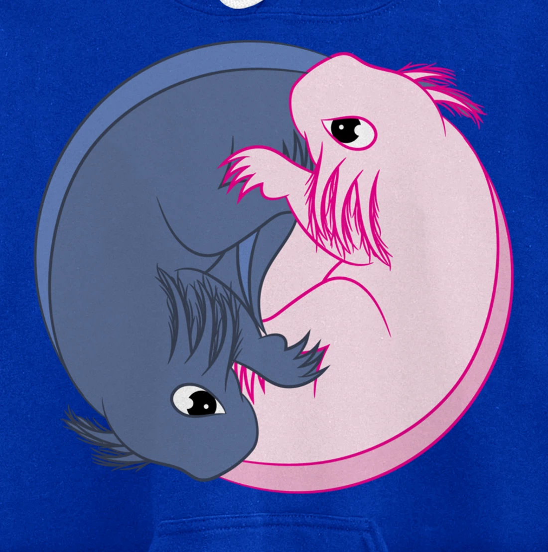 Axolotl YinYang Cute Mexican Salamander Zen Meditation Pullover Hoodie