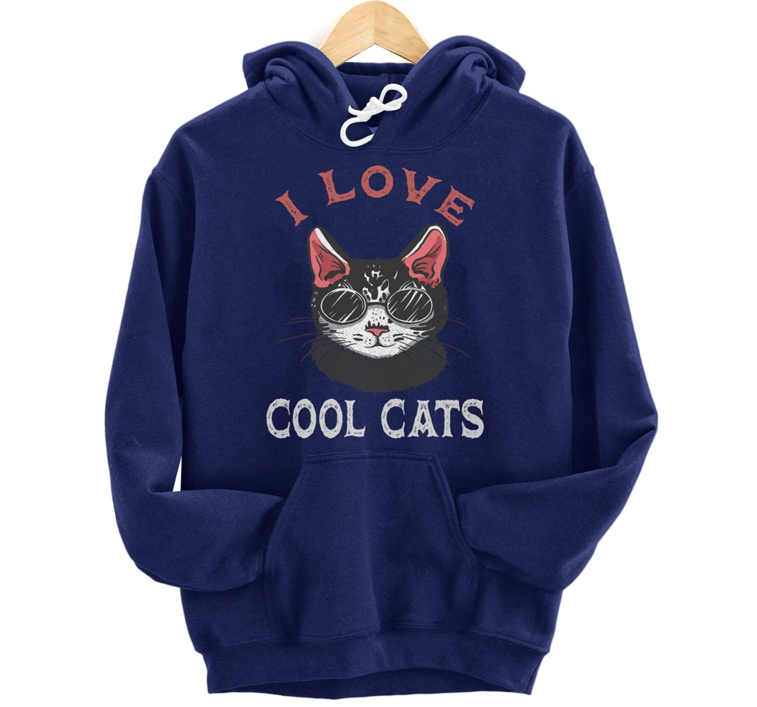 i love cool cats Pullover Hoodie