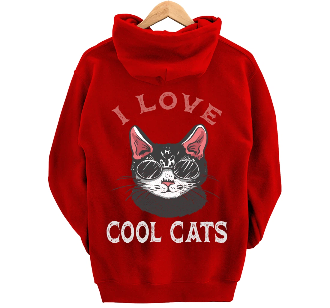 i love cool cats Pullover Hoodie